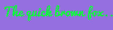 Image with Font Color 00FF33 and Background Color 9370DB